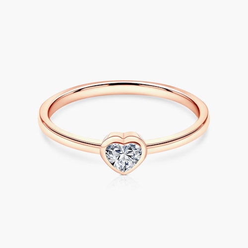 Pierścionek zaręczynowy Pure: różowe złoto, diament w szlifie serce